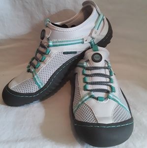 J-41/mesh white/blue outdoor sport shoes/jeep shoes/tread soles/size 6.5 women's